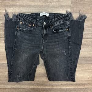 Zara Woman Premium Raw Hem Denim Jeans Size 4